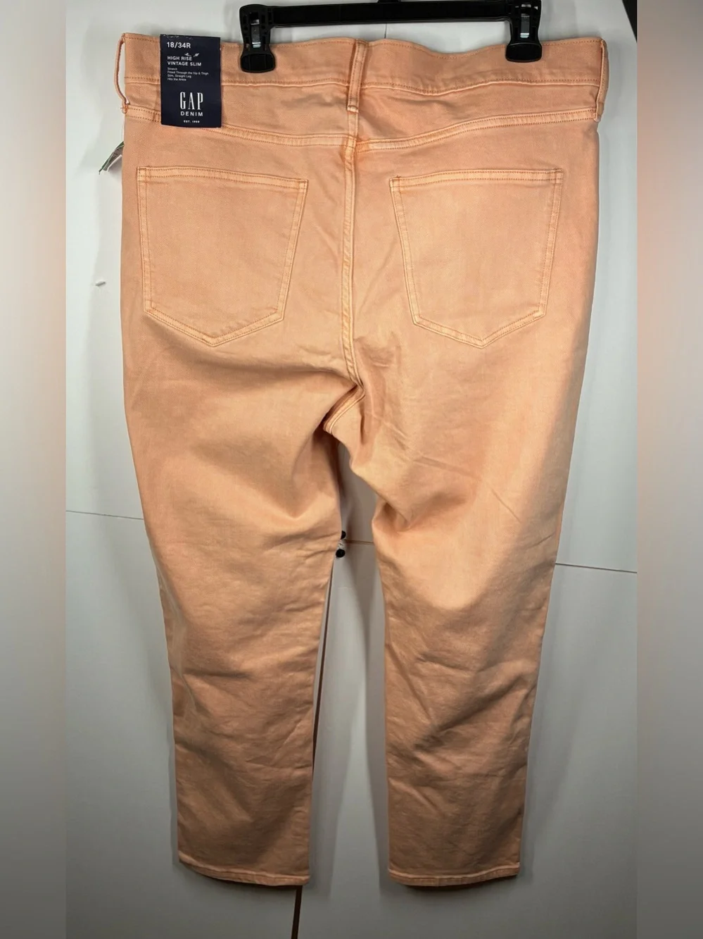 GAP Denim High Rise Vintage Slim Ankle Jeans Peach Orange Women’s 18/34R NWT